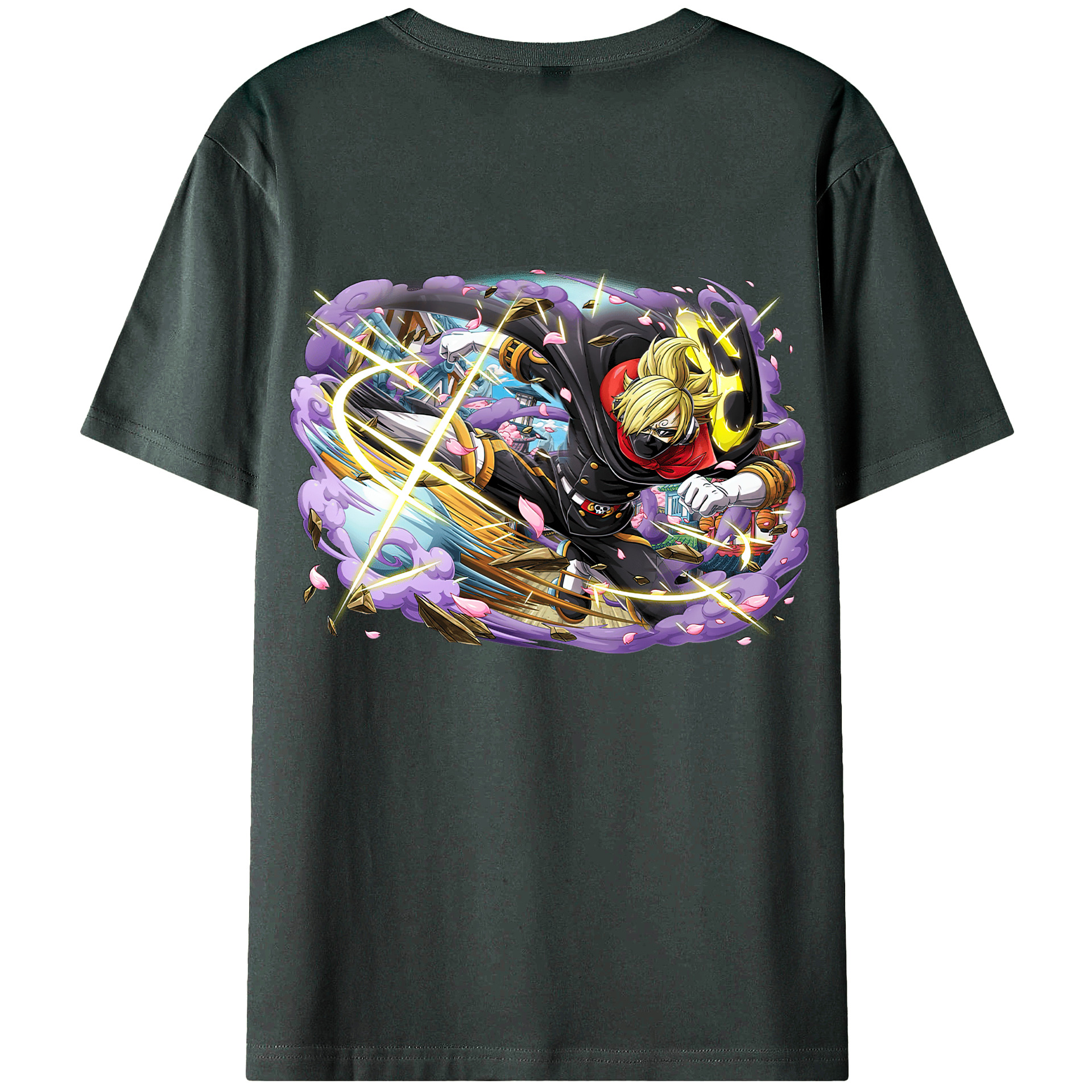 （画像用） ワンピース サンジ ONE PIECE Sanji 綿100％ メンズ半袖Tシャツ（バックプリント） 通気性